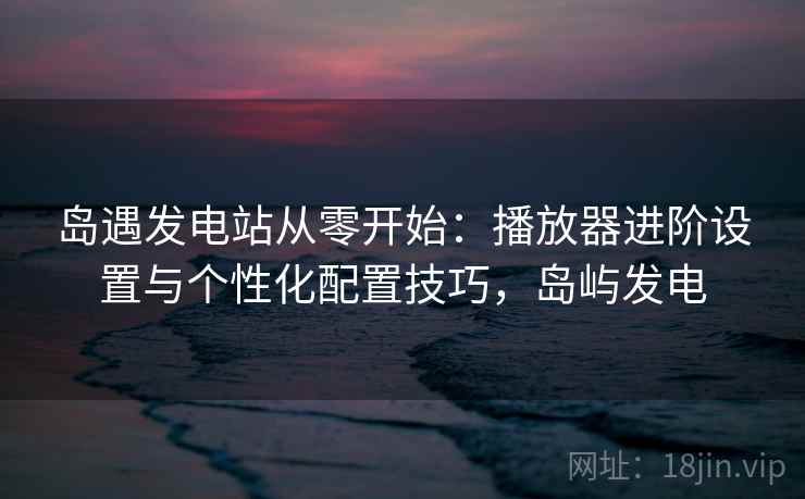 岛遇发电站从零开始：播放器进阶设置与个性化配置技巧，岛屿发电