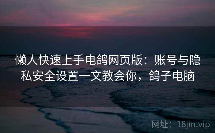 懒人快速上手电鸽网页版:账号与隐私安全设置一文教会你,鸽子电脑 懒人快速上手电鸽网页版:账号与隐私安全设置一文教会你,鸽子电脑