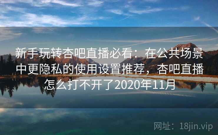 新手玩转杏吧直播必看：在公共场景中更隐私的使用设置推荐，杏吧直播怎么打不开了2020年11月